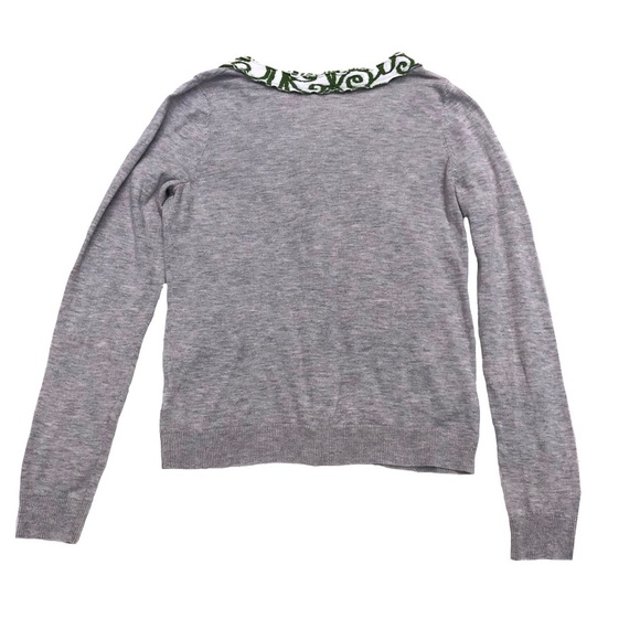 Anthropologie Gray and Green Cardigan Sweater - Picture 4 of 7